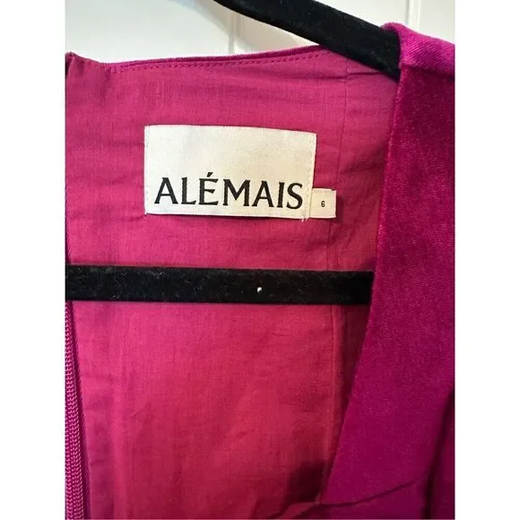 Alemais Rosario Mini Fuchsia Velvet Puff Sleeve Dress Women’s US Size 2 - Picture 7 of 15